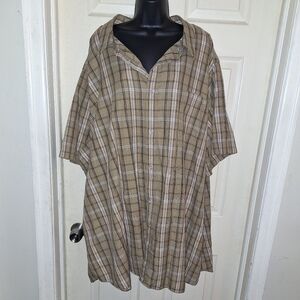 King size plaid button-down 4XL